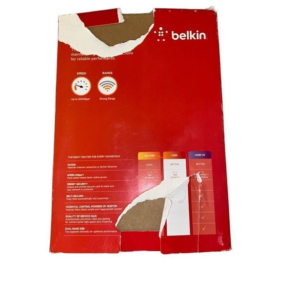 Belkin N300‎ 4 Port Wi-Fi N Wireless Router Strong Range 300 Mbps Model F9K1007 - Picture 12 of 13